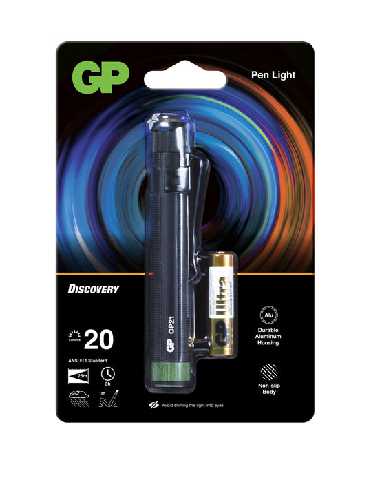 Pen-shaped lantern GP BATTERIES Discovery, LED, CP21 20 lm