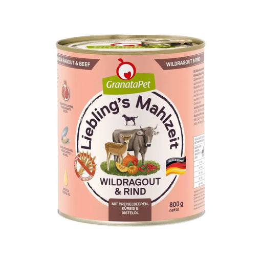GRANATAPET Liebling’s Mahlzeit Vension ragout and beef - wet dog food - 800g - Wet foodDLP-KAM<<<For