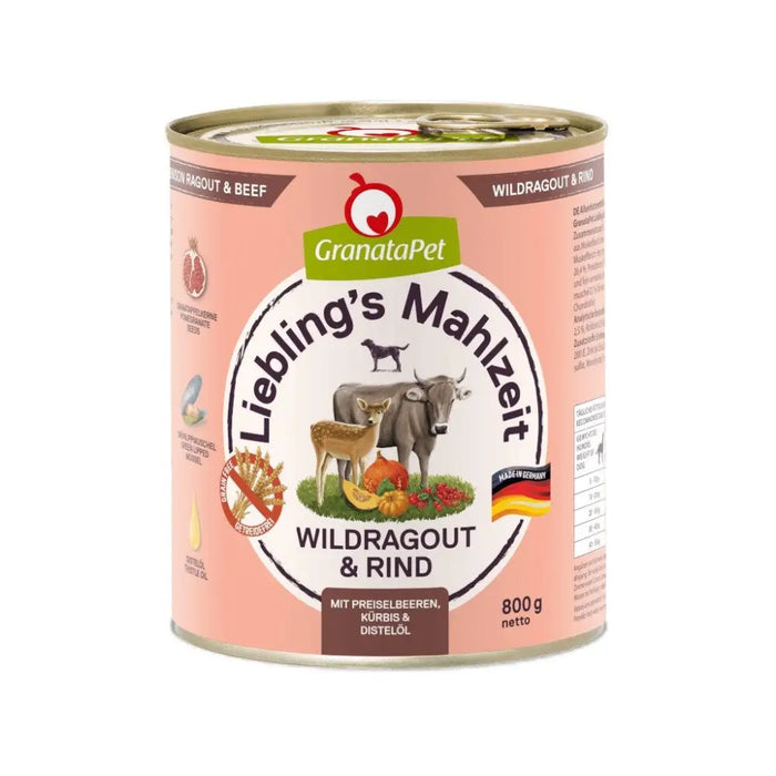 GRANATAPET Liebling’s Mahlzeit Vension ragout and beef - wet dog food - 800g - Wet foodDLP-KAM<<<For