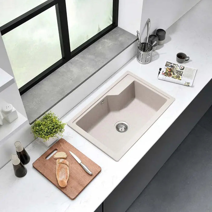 GRANITE KITCHEN SINK 8315 RECTANGULAR INTER CERAMIC 68X45X22 CM SAND - Кухненски мивки<<<Кухненски