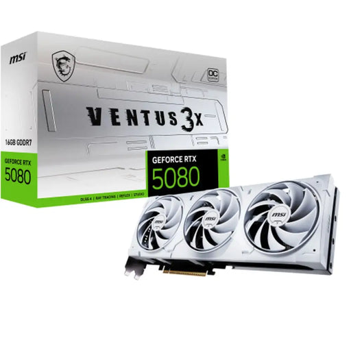 Graphics card MSI VENTUS GEFORCE RTX 5080 16G 3X OC WHITE GEFORCE RTX 5080 16 GB GDDR6X GDDR7 - Компютър Мрежи и