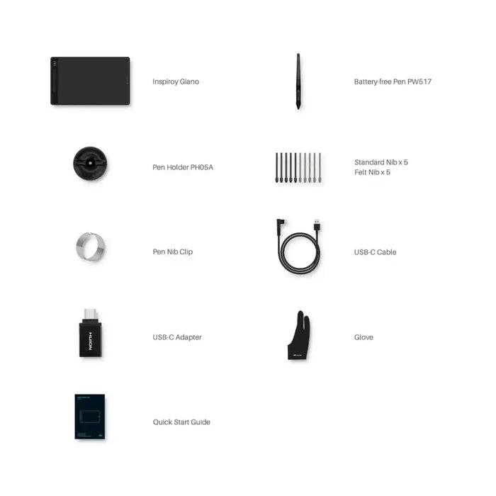 Graphics tablet HUION Inspiroy Giano 5080 LPI Black - Графични таблети<<<Лаптопи таблети и