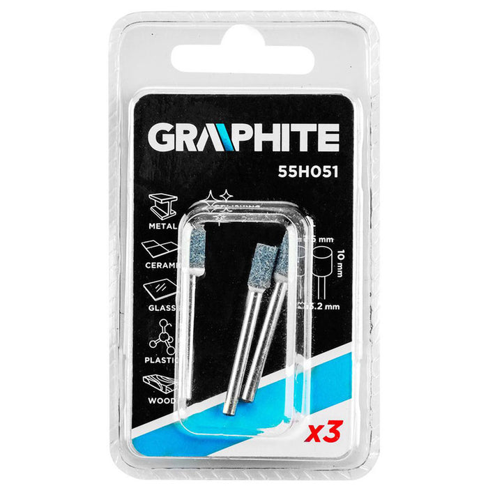 GRINDER SET 5X10 MM 3 PIECES GRAPHITE 55H051