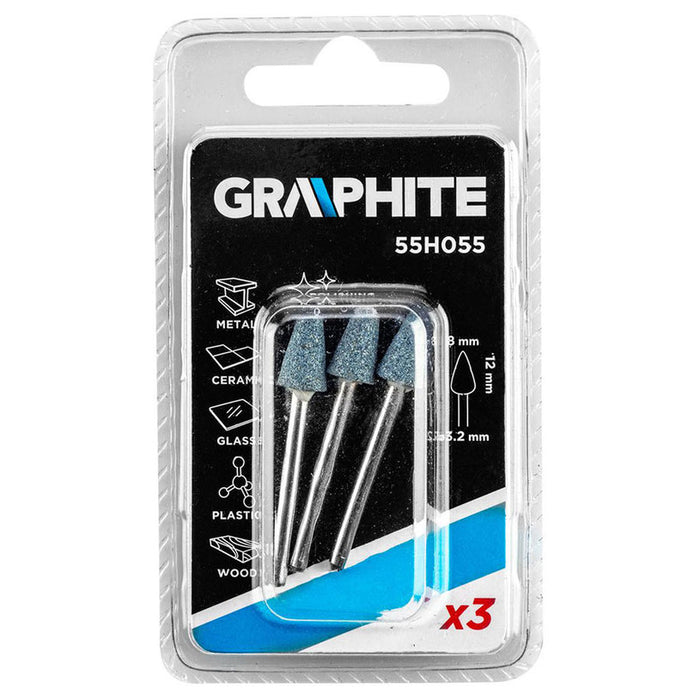 GRINDER SET 8X12 MM 3 PIECES GRAPHITE 55H055