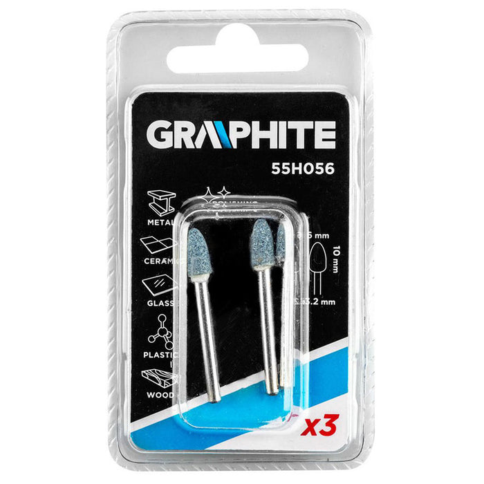 GRINDER SET 6X10 MM 3 PIECES GRAPHITE 55H056