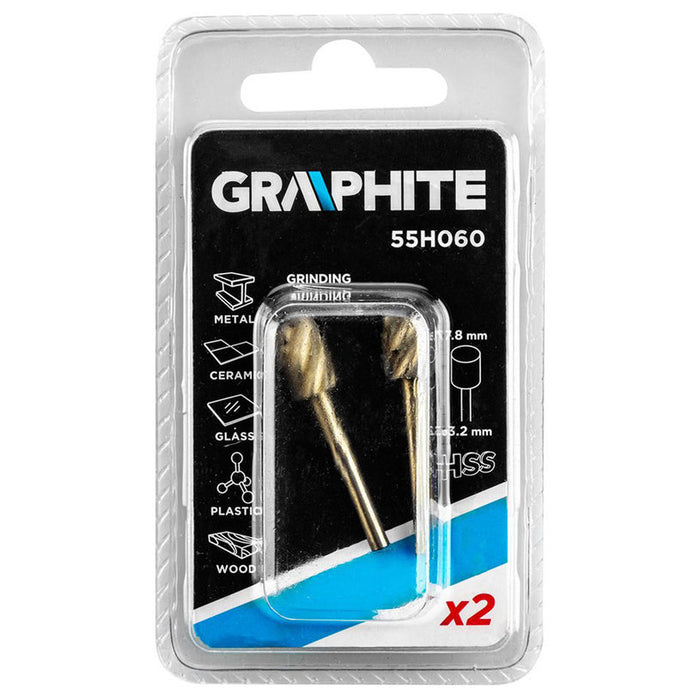 SET OF MILLS 3.2X7.8 MM 2 PIECES GRAPHITE 55H060