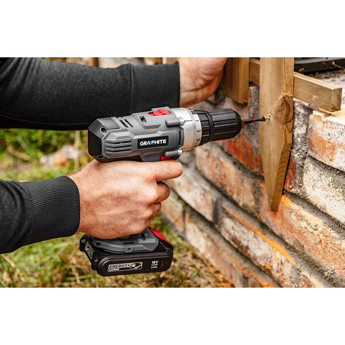CORDLESS DRILL GRAPHITE 58G006 ENERGY+ 18 V, 55.00 nm, WITHOUT BATTERY AND CHARGER