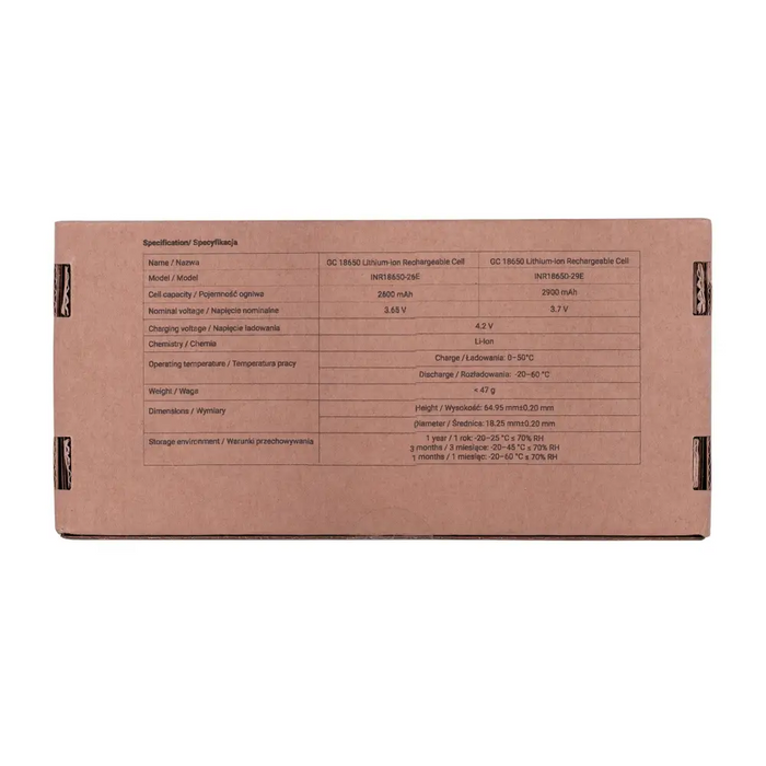 Green Cell 50GC18650NMC26 household battery Rechargeable battery 18650 Lithium-Ion (Li-Ion) - Rechargeable