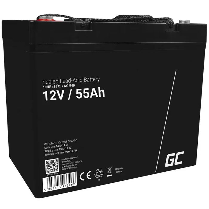 Green Cell AGM49 vehicle battery AGM (Absorbed Glass Mat) 55 Ah 12 V Marine / Leisure - Batteries<<<Rechargeable