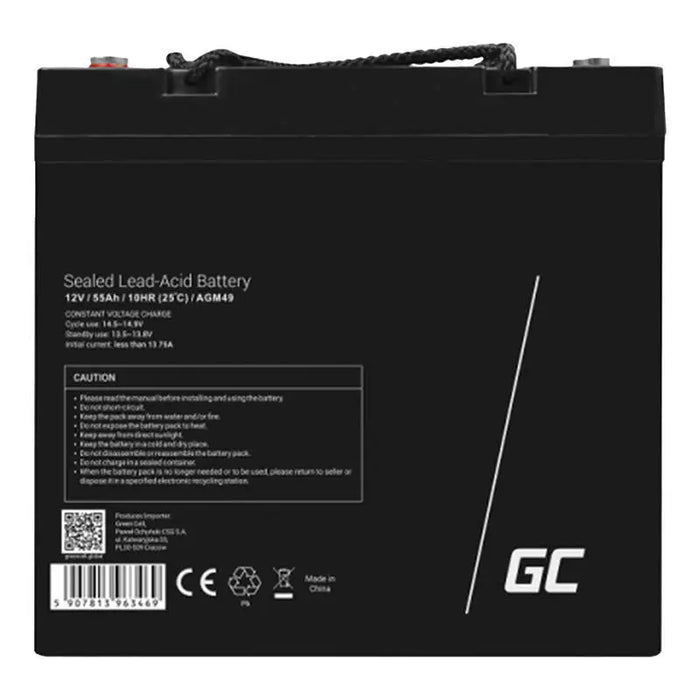 Green Cell AGM49 vehicle battery AGM (Absorbed Glass Mat) 55 Ah 12 V Marine / Leisure - Batteries<<<Rechargeable