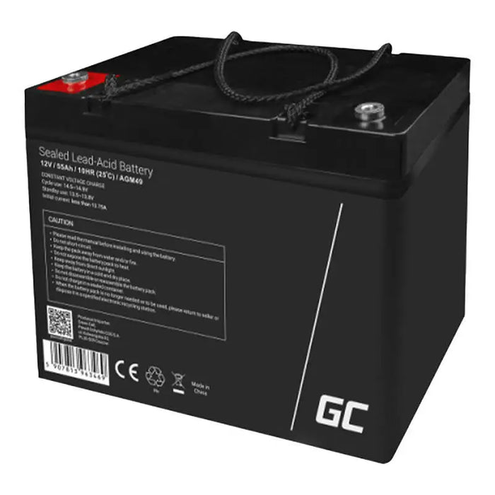 Green Cell AGM49 vehicle battery AGM (Absorbed Glass Mat) 55 Ah 12 V Marine / Leisure - Batteries<<<Rechargeable