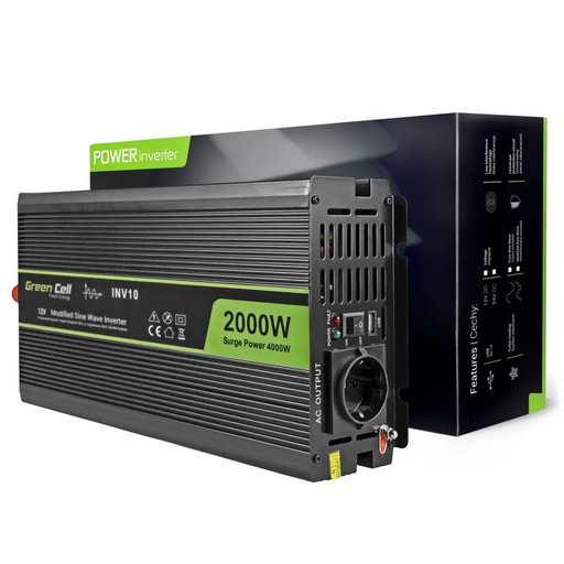 Green Cell INV10 power adapter/inverter Auto 2000 W Black - ConvertersZSA-PRZ<<<Car power supplyZSA<<<ActionPL