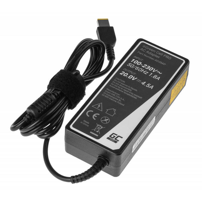 Laptop power supply GREEN CELL, PRO Charger / AC Adapter 20V 4.5A 90W for Lenovo G500 G500s G510 Z51-70 IdeaPad Z510 Z710 ThinkPad T440s T460p T470p