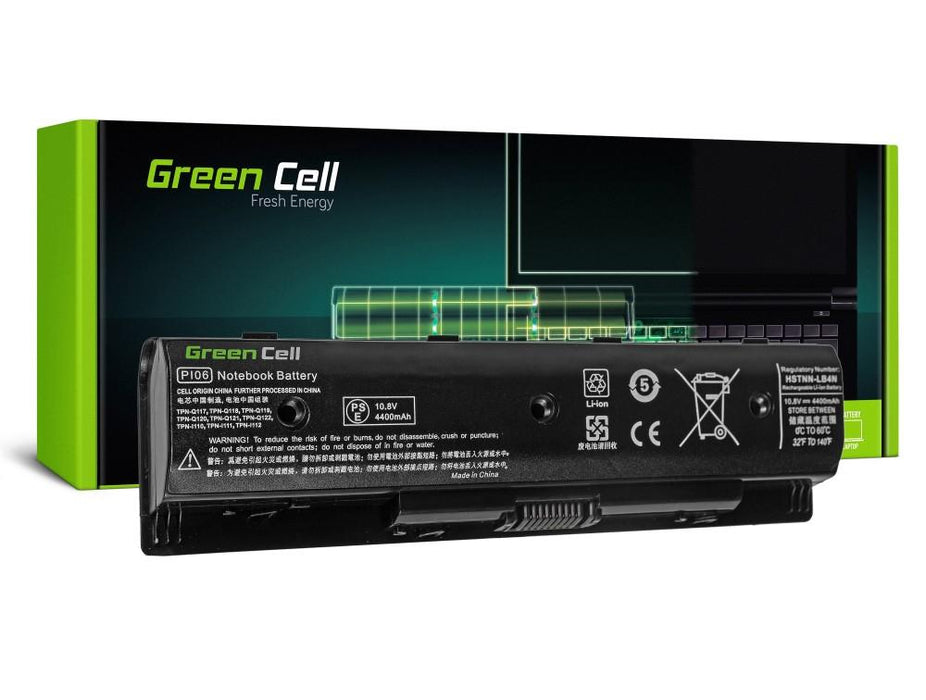 Laptop battery GREEN CELL, PI06 for HP Pavilion 14 15 17 Envy 15 17 LB4N, 10.8V, 4400mAh
