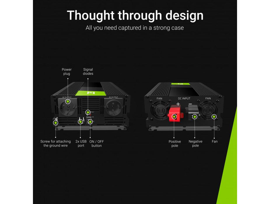 Inverter GREEN CELL 24V/2000W pure sine wave