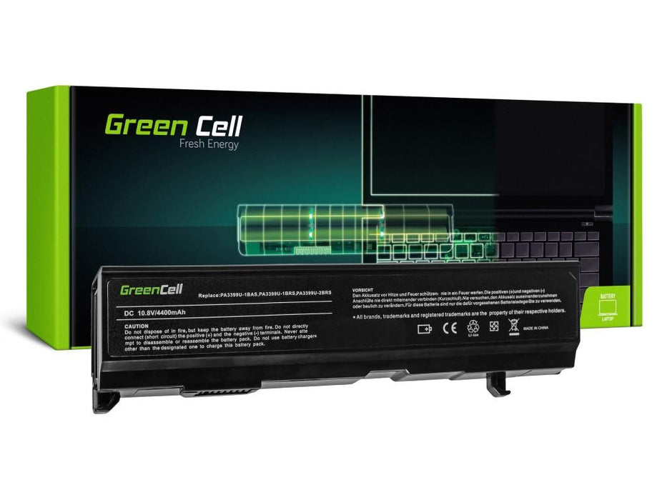 Laptop battery GREEN CELL, Toshiba Satellite A80 A100 A105 M40 M50 Tecra A3 A6 PA3400, 10.8V, 4400mAh
