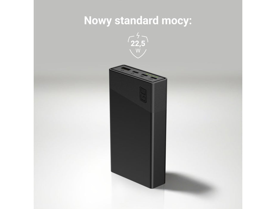 Power Bank Green Cell, PBGC03S, PowerPlay 20000mAh, 22.5W (czarny)