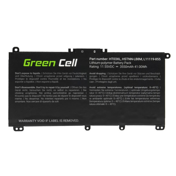 GREEN CELL Laptop Battery, HP 250 G7 G8 255 G7 G8 240 G7 G8 245 G7 G8 470 G7, HP 14 15 17, HP Pavilion 14 15 HT03XL L11119-855 11.55V 3400mAh