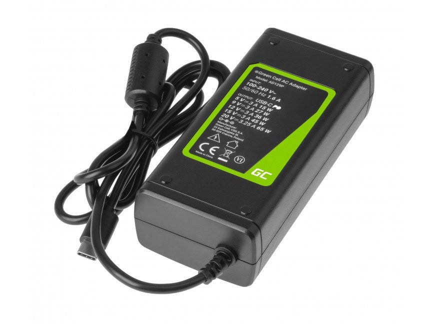 Green Cell AD134P USB-C charger AC adapter 65W for notebook tablet smartphone