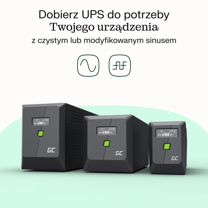 Green Cell uninterruptible power supply (UPS) Line-Interactive 2 kVA 1200 W 4 AC outlet(s)