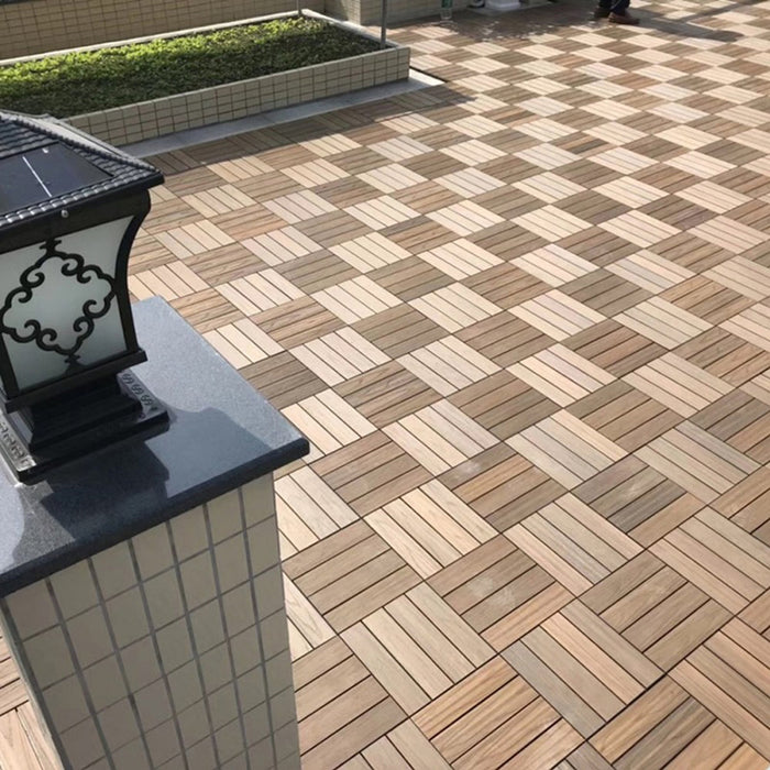 DECKING TILE 30X30CM GREEN WALL SS05TEAK