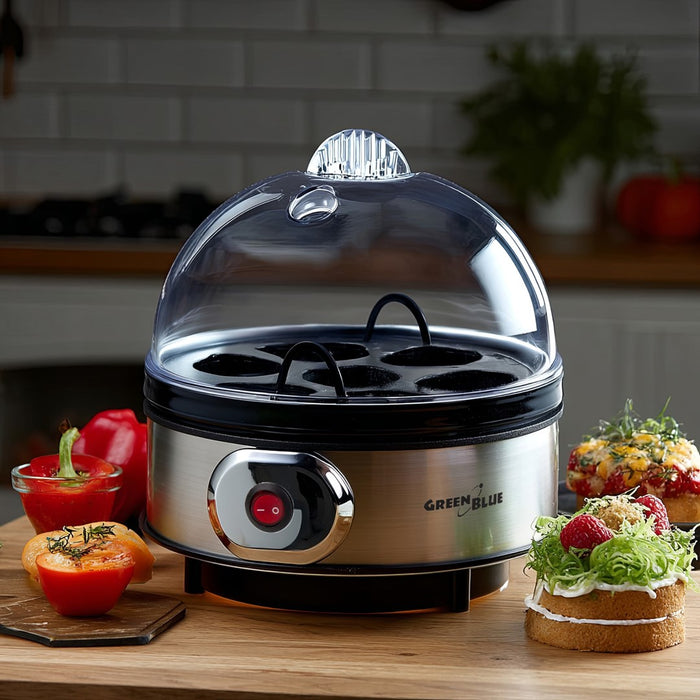 GreenBlue automatic egg cooker, 400W power, up to 7 eggs, measuring cup, 220-240V~, 50 Hz, GB572
