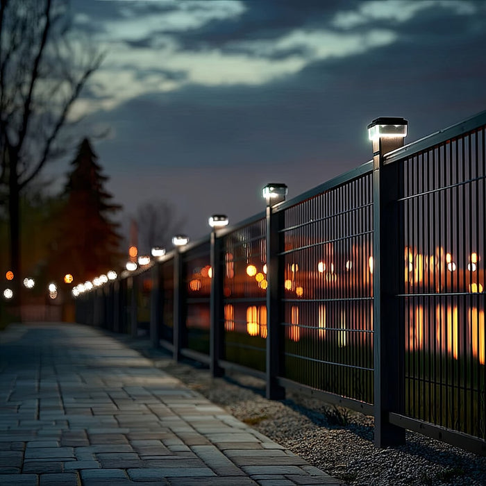 GreenBlue GB128 LED Fence Post Solar Lamp 100*100 with Dusk Sensor