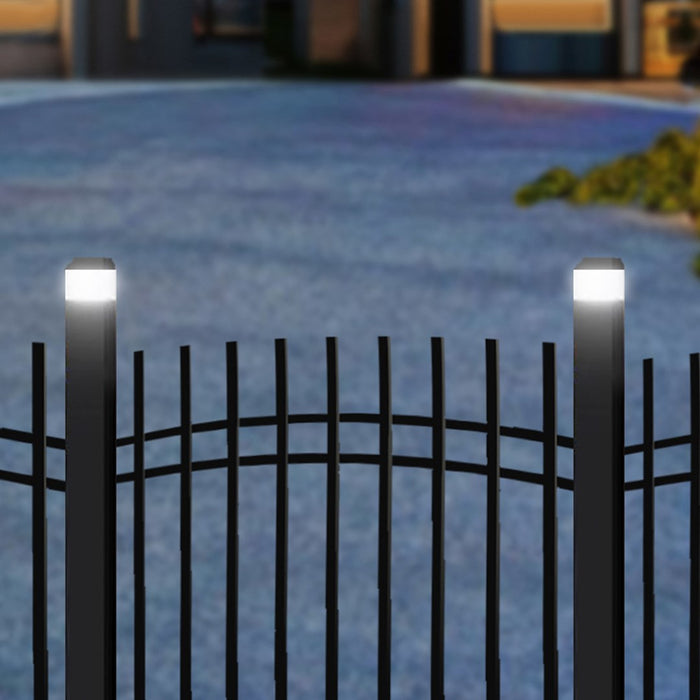 GreenBlue Solar LED Post Light, 80x80mm, Envelope-Shaped Canopy, 3200K, GB127 WW