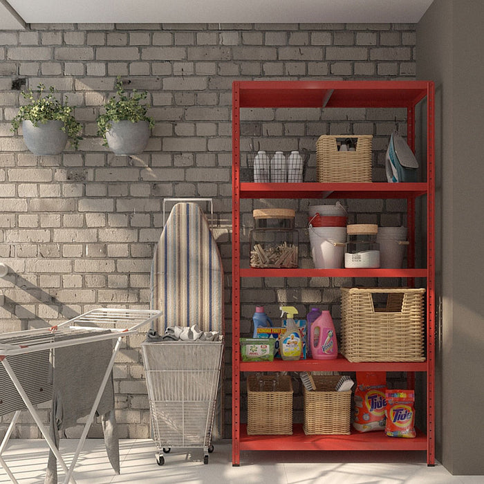 METAL RACK GRIMA 187X100X40 CM. RED