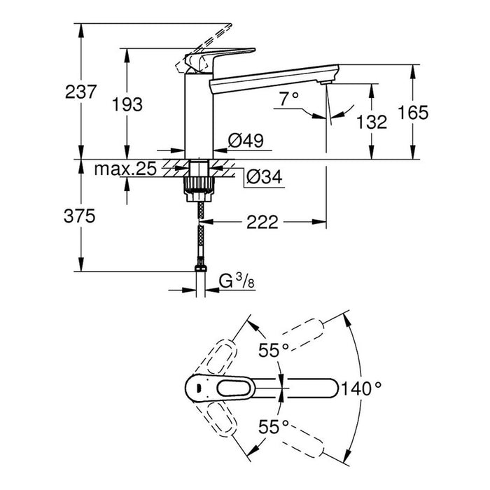 GROHE START FLOW MD.SPOUT KITCHEN FAUCET