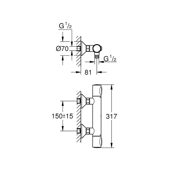GROHE PRECISION FLOW THERMOSTAT MIXER