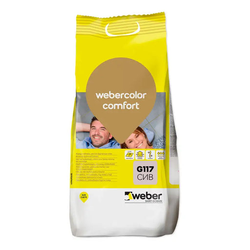 GROUTING MIXTURE FOR INTERIOR AND EXTERIOR USE WEBER COLOR COMFORT G117 GRAY - Фуги<<<Лепила за плочки фуги силикони и