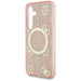 Guess 4G Background Gold Electroplated Peony Pattern MagSafe case for Samsung Galaxy S25 pink - Cell phone cases