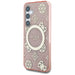 Guess 4G Background Gold Electroplated Peony Pattern MagSafe case for Samsung Galaxy S25 pink - Cell phone cases