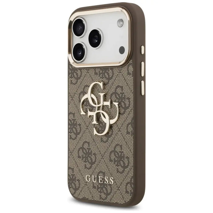 Guess 4G Big 4G Classic Logo Case for iPhone 17 Pro - Brown and Gold - Cell phone cases and covers<<<HurtelXML