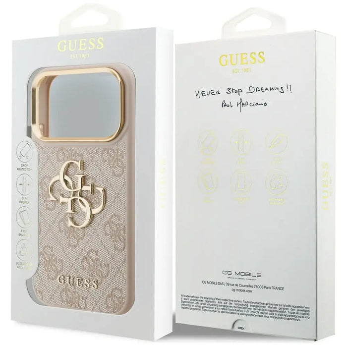 Guess 4G Big 4G Classic Logo Case for iPhone 17 Pro - Rose Gold - Cell phone cases and covers<<<HurtelXML