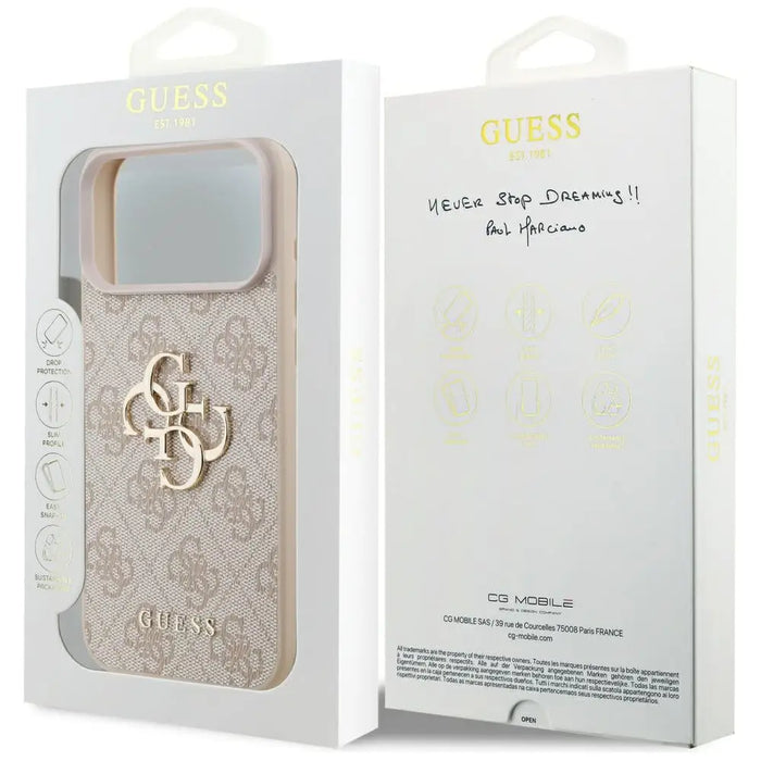 Guess 4G Big Logo Case for iPhone 17 Pro Max - Pink - Cell phone cases and covers<<<HurtelXML