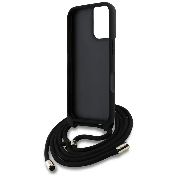 Guess 4G Big Logo Cord Stap Crossbody Case for iPhone 16 Plus Black - Cell phone cases and covers<<<HurtelXML