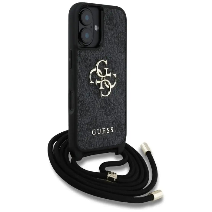 Guess 4G Big Logo Cord Stap Crossbody Case for iPhone 16 Plus Black - Cell phone cases and covers<<<HurtelXML