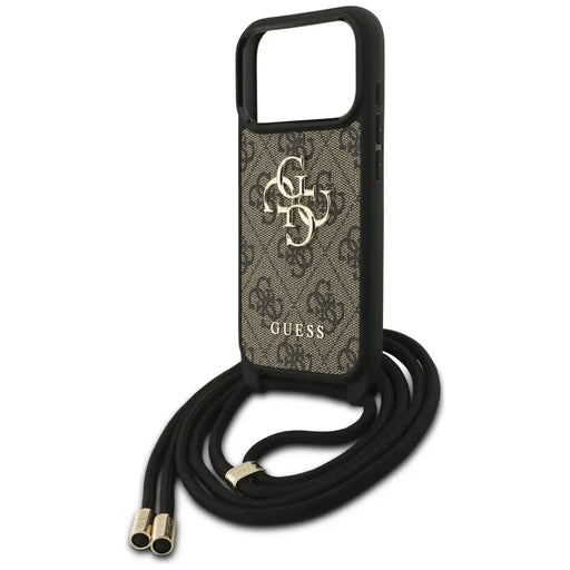 Guess 4G Big Logo Cord Stap Crossbody Case for iPhone 17 Pro - Brown - Cell phone cases and covers<<<HurtelXML
