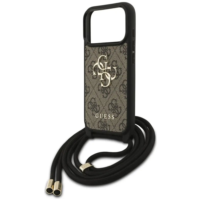 Guess 4G Big Logo Cord Stap Crossbody Case for iPhone 17 Pro - Brown - Cell phone cases and covers<<<HurtelXML