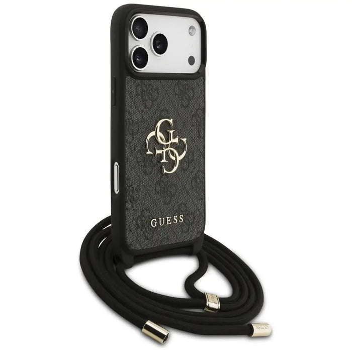 Guess 4G Big Logo Cord Stap Crossbody Case for iPhone 17 Pro Max - Black - Cell phone cases and covers<<<HurtelXML