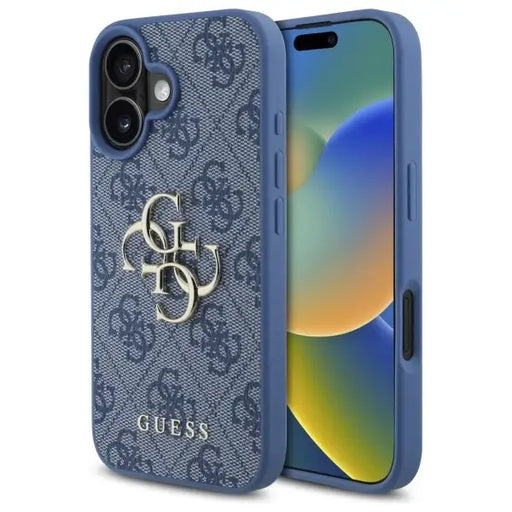 Guess 4G Big Logo iPhone 16 Case - Blue - Cell phone cases and covers<<<HurtelXML