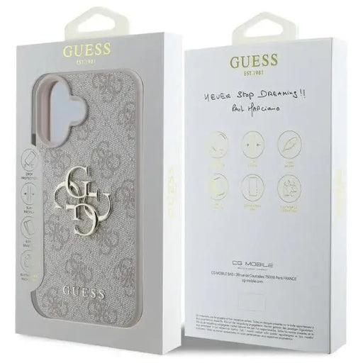 Guess 4G Big Logo iPhone 16 Case - Pink - Cell phone cases and covers<<<HurtelXML