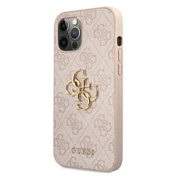 Guess 4G Big Metal Logo Case for iPhone 12 / 12 Pro - Pink - Cell phone cases and covers<<<HurtelXML