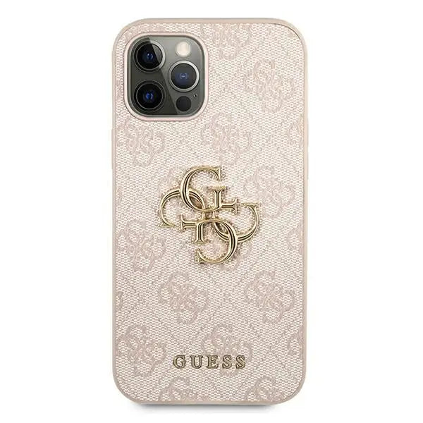 Guess 4G Big Metal Logo Case for iPhone 12 / 12 Pro - Pink - Cell phone cases and covers<<<HurtelXML