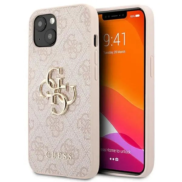 Guess 4G Big Metal Logo Case for iPhone 13 / 14 / 15 6.1’’ - Pink - Cell phone cases and covers<<<HurtelXML