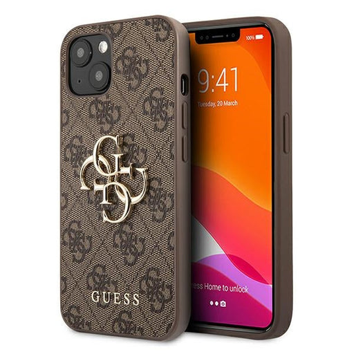 Guess 4G Big Metal Logo Case for iPhone 13 - Brown - Cell phone cases and covers<<<HurtelXML