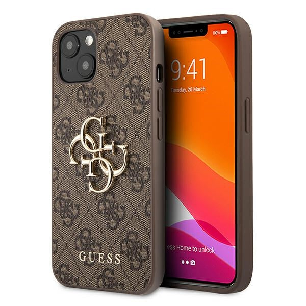 Guess 4G Big Metal Logo Case for iPhone 13 - Brown - Cell phone cases and covers<<<HurtelXML