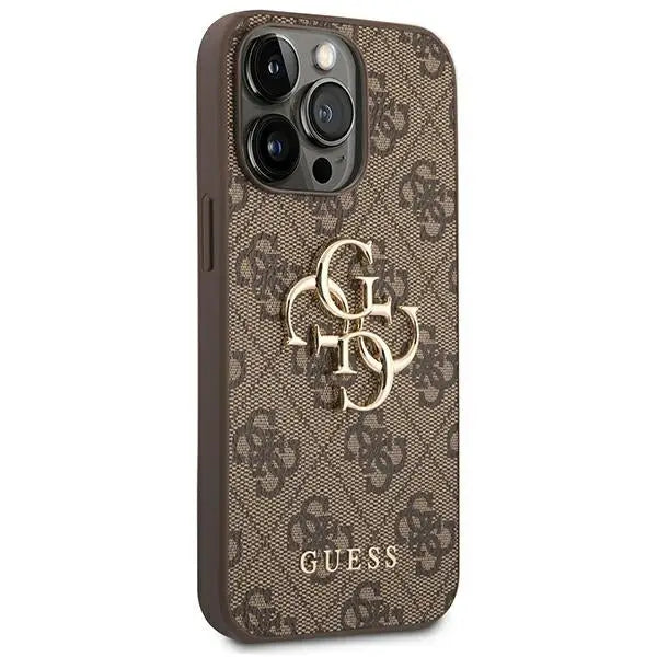 Guess 4G Big Metal Logo Case for iPhone 14 Pro - Brown - Cell phone cases and covers<<<HurtelXML